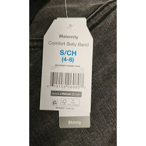 TIME AND TRU FULL PANEL MATERNITY SKINNY JEANS SIZE SMALL (4-6) Black - Picture 5 of 5